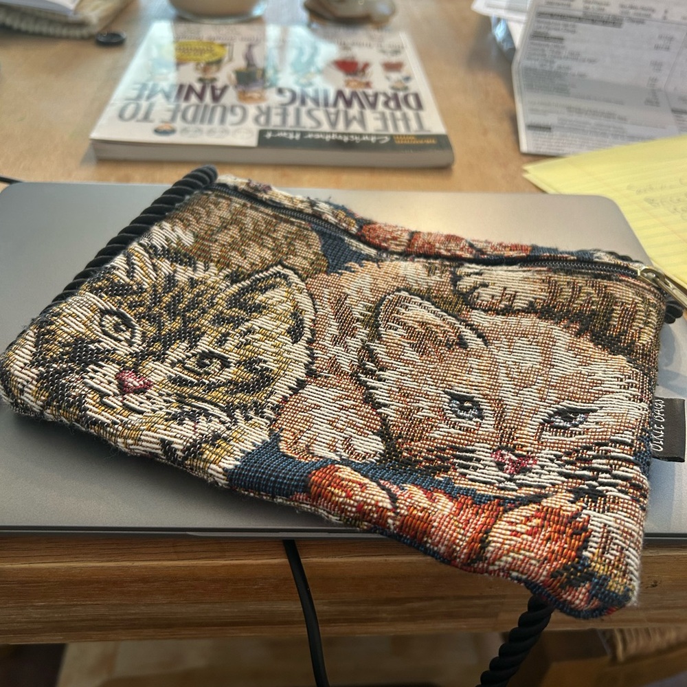 Cat Tapestry Pouch. Dixie Bags. Adorable perfect for cat lovers.